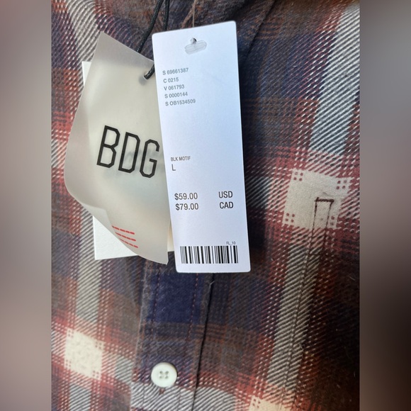BDG Urban Outfitters Vintage Flannel Plaid Shirt - Picture 5 of 12